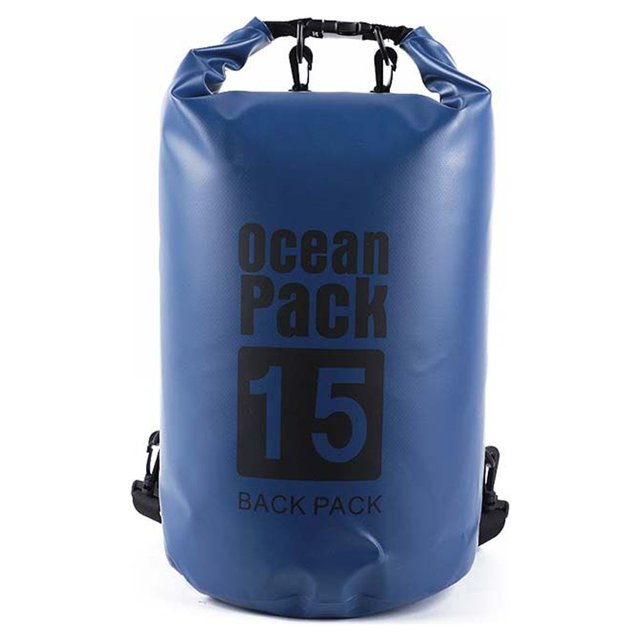 Waterproof Bags Multifunctional Outdoor Backpack Large-Capacity Equipment Foldable Kayak Rafting Bag Pool Beach Sports Dark Blue 15L Shoulders