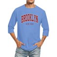 thumbnail image 1 of T-Shirts for Man 3/4 Sleeve Comfortable Crewneck Graduated Color Fit Light Blue Classic Fall Tees Men size M, 1 of 4
