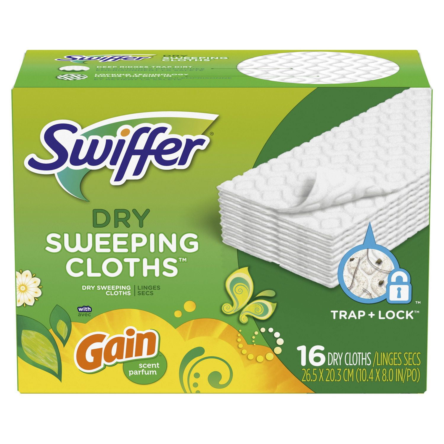 Swiffer Sweeper Dry Sweeping Pad Multi Surface Refills for Dusters floor mop, Gain