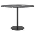 thumbnail image 2 of vidaXL Table Noire Ø60x0.8 cm en Verre Trempé avec Design Marbre, 2 of 3