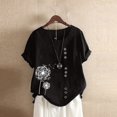 thumbnail image 2 of Plus Size Tops For Womens Casual Loose Button Linen Plus Size Daily Boho Tanic T-Shirt Blouse Tops, 2 of 6