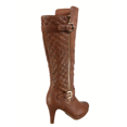 thumbnail image 4 of Bottes à Talons Hauts à Fermeture Éclair à Bout Rond Décontractées pour Femmes Dames Mode (Tan, 6), 4 of 5