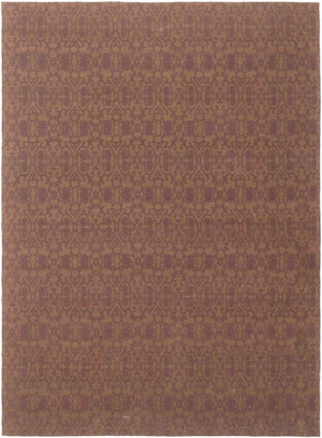 ECARPETGALLERY 4'9" x 6'7" Transitional Collage Handmade Area Rug for Living Room, Dining Room and Bedroom in Brown