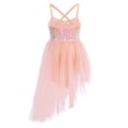 thumbnail image 2 of Oyolan Camisole à Sequins pour Filles, Robes de Danse Ballet, Jupe Tutu Orange 4-5, 2 of 7
