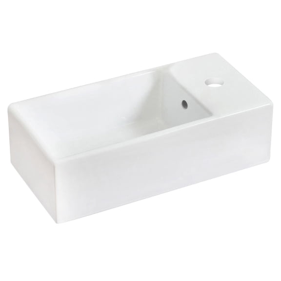 American Imaginations 21-in. W Above Counter White Bathroom Vessel Sink For 3H4-in. Center Drilling AI-582
