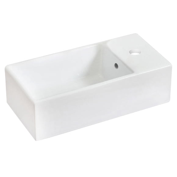 American Imaginations 21-in. W Above Counter White Bathroom Vessel Sink For 3H4-in. Center Drilling AI-582