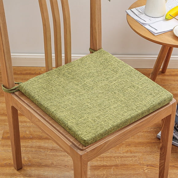 Coussin de Chaise de Salle à Manger 40x40 cm Coussin d'Assise Épais - Lin Lavable, Éponge Douce, Attaches Antidérapantes, Housse - Coussin d'Assise de Chaise de Salle à Manger pour la Maison et le Bureau