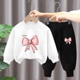 thumbnail image 3 of Pisexur Ensemble 2 Pcs pour Bébé Filles Garçons Automne Hiver Mode Décontractée Polaire Manches Longues Col Rond Chandails en Molleton et Pantalons Vêtements de Détente Imprimé Mignon Ensemble de Survêtement pour Enfants 3-8 Ans, 3 of 4