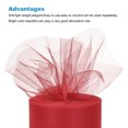 thumbnail image 3 of Unique Bargains 6 inch 50 Yards Tulle Ribbon Rolls Pastel Netting Fabric for Gift Wrapping Christmas Wedding, Red, 3 of 5