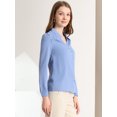 thumbnail image 4 of INSPIRE CHIC Chemise Élégante à Manches Longues Col en V pour Femmes P Bleu, 4 of 6