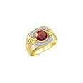 thumbnail image 3 of RYLOS Mens Rings 14K Yellow Gold Designer Round Gemstone &  Sparkling Diamond Ring Garnet January Birthstone Rings For Men, Men's Rings, Gold Rings Sizes 8 - 13, 3 of 7