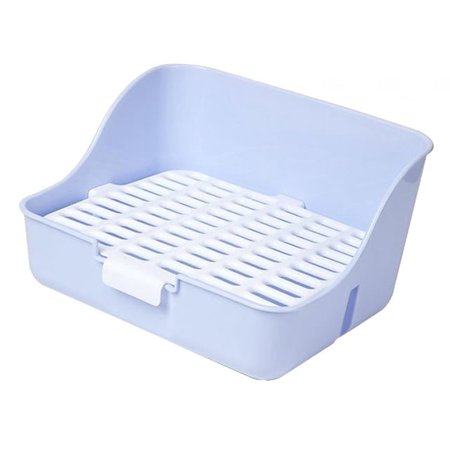 GROWTH TANK Rabbit Litter Box Detachable Cleaning Potty Trainer Corner Pet Toilet for Guinea Blue