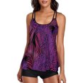 thumbnail image 1 of Fortune Women Swimsuits 2 Piece Bikini Set,Floral Print Swim Tankini Tops+High Waist Shorts, 1 of 6