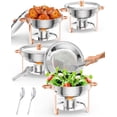 thumbnail image 1 of Nouvelle Assiette Anti-Frottement 2025 pour Buffet, Ensemble de 5 Qt de Plats Ronds Anti-Frottement pour Buffet avec Porte-Couvercle, Réchauds et Réchauds Alimentaires en Acier Inoxydable avec Cuillère et Pinces pour Fêtes, Mariages, Événements, Banquet, 1 of 8