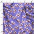 thumbnail image 2 of Soimoi White polyester Crepe Fabric Marigold Floral Print Fabric by the Yard 52 Inch Wide, 2 of 6