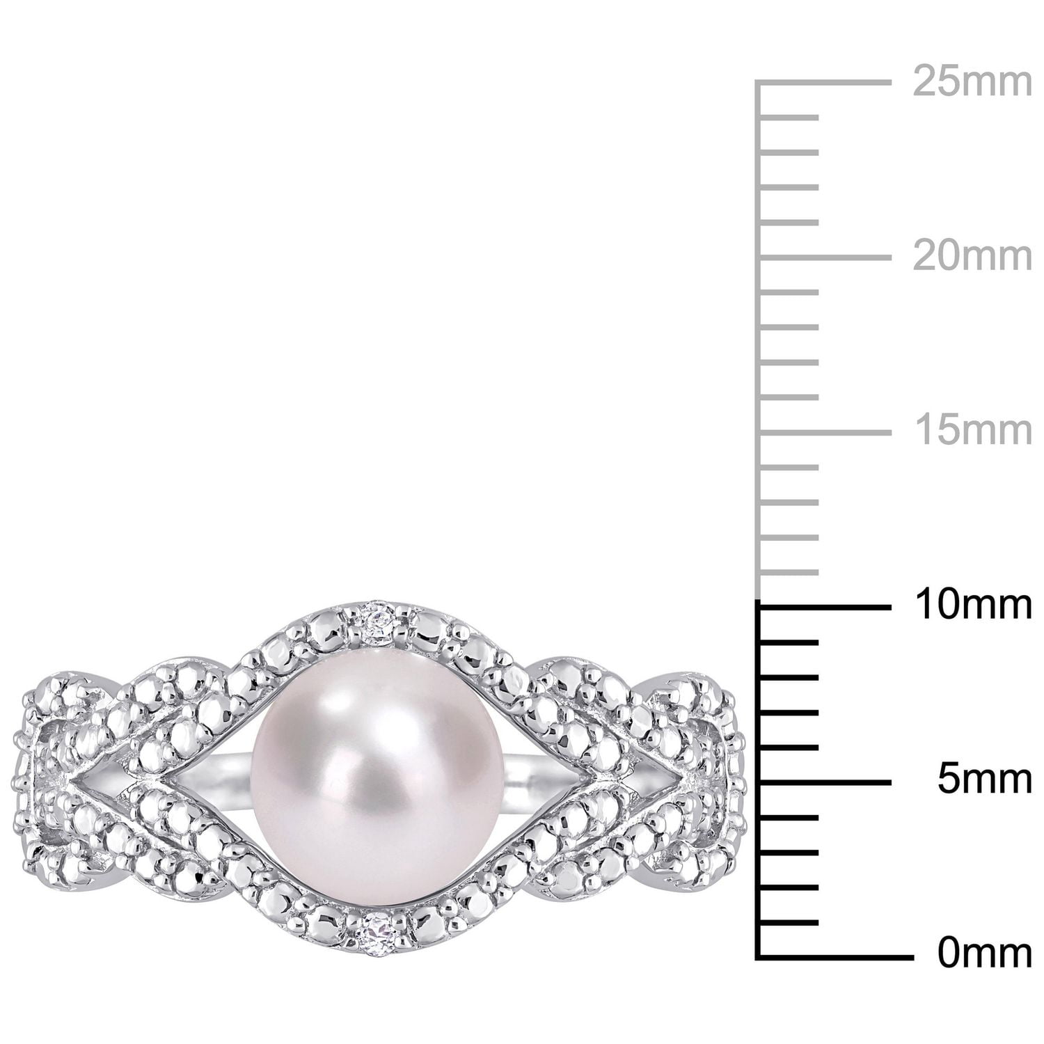 Bague entrecroisée Miabella en argent sterling avec perles culture d'eau douce et accents de diamants