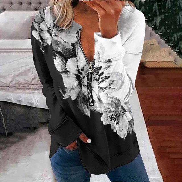 2023 Chandail de Mode pour Femmes Rabais de 50 % Liquidation Hauts pour Femmes Automne Manches Longues Chandail Ample Chemise Chic Décontractée Chandails à Col Rond pour Dames