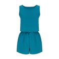 thumbnail image 4 of Timegard Ensembles Détente 2 Pcs pour Femmes Débardeurs à Col Ras du Cou Shorts à Taille Haute à Jambes Larges Tenues Amples, 4 of 6