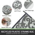 thumbnail image 3 of Outdoor Rug x Outdoor Carpet Reversible Patio Rug for Camping Large Outdoor Plastic Straw Area Rug Portable Geometric Mats for RV Backyard Deck Porch Beach Picnic Teal, 3 of 7