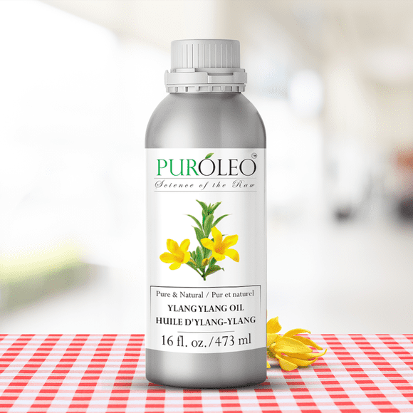 PUROLEO Ylang Ylang Essential Oil 16 Fl Oz/473 ML (Packed In Canada) 100% Pure Aromatherapy Oil for Diffuser, Massage & More - Relaxing, Floral Scent for Stress Relief, Mood Boost & Natural Skincare