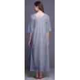 thumbnail image 3 of Bimba Lavande Bleu Floral Camélias en Floraison et Rose Maxi Vêtements de Nuit pour Femmes Été Chemises de Nuit Imprimées Très Grand, 3 of 5