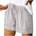 thumbnail image 2 of Soki Womens Plus Size Shorts Comfy Drawstring Casual Elastic Waist Pocket Loose Summer Shorts S-5XL, 2 of 7