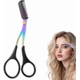 thumbnail image 1 of Eyebrow Trimmer Scissor, 2-in-1 Professional Eyebrow Scissor with Comb, Stainless Steel Precision Eyebrow Cutter, Curved Eye Brow Razor, Portable Hair Removal Makeup Tool for Women and Men .,Black, 1 of 7