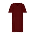 thumbnail image 4 of EQWLJWE Robes d'Été pour Femmes 2023 Robe Grande Taille pour Femmes Col en V Robes d'Été Décontractées avec Poche Genou Manches Courtes avec Poches, 4 of 5