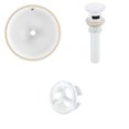 thumbnail image 1 of 15.25-in. W Round Bathroom Undermount Sink Set In White - White Hardware - Overflow Drain Incl. AI-20599, 1 of 8