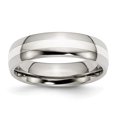 thumbnail image 1 of Stainless Steel Sterling Silver Inlay 6mm Polished Band Size 12, 1 of 6