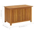 thumbnail image 2 of vidaXL Garden Storage Box 90x50x58 cm Solid Acacia Wood, 2 of 7