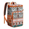 thumbnail image 1 of Bohemian Cooler Backpack – Leakproof Insulated Double Compartment Bag, Tribal Patterned, Earthy Artistic Style Lunch Backpack for Outdoor Trips, Office, 1 of 6
