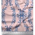 thumbnail image 1 of Soimoi Poly Georgette Tissu Floral & Ogee Damassé Tissu Imprimé 1 Yard 42 Inch Wide, 1 of 1