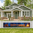 thumbnail image 2 of Forest Design Happy Camper Tent Banner Campfire Nature Scene for Outdoor Adventure Camping Event, 2 of 5