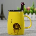 thumbnail image 3 of Ceramic Mug Cartoon Animal Printed Milk Mug Tea Mug Coffee Mug with Lid & Spoon, 3 of 7