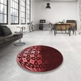 thumbnail image 4 of Ahgly Company Tapis d'Intérieur Lavable à la Machine, Carré, Transitionnel, Rouge Cerise, Tapis de Zone, 8 Pieds Carré, 4 of 7