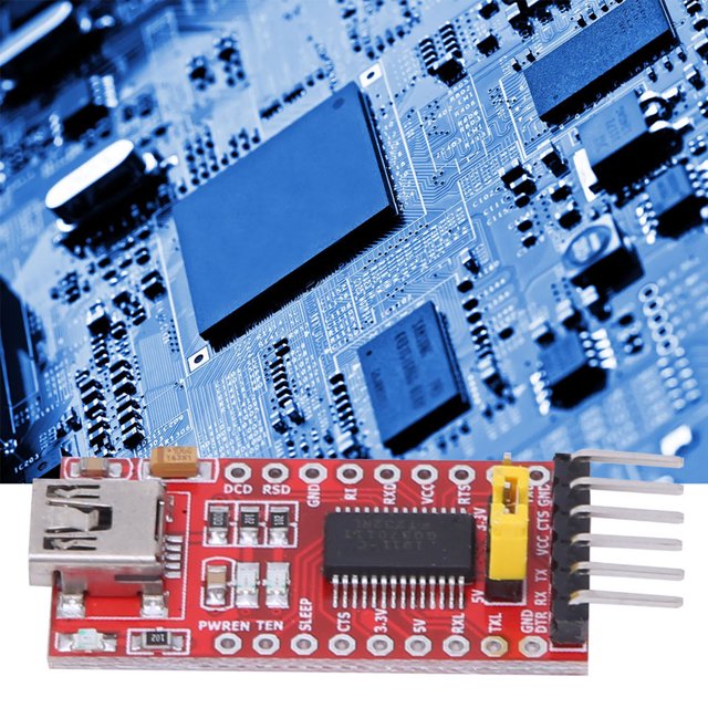 FT232RL, Module Adaptateur Port Série Mini USB 2.0 USB vers TTL 3.3V 5V pour Industriel