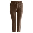 thumbnail image 1 of Plus Size Solid Straight Leg Pants for Women High Waist Comfortable Elastic Drawstring Casual Trousers, 1 of 5