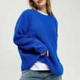 thumbnail image 2 of Timegard Chandails pour Femmes Automne Hiver Décontractés Col Rond Manches Longues Couleur Unie Tricotés Hauts Mode, 2 of 9