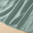 thumbnail image 4 of Staron Robe d'Été pour Femme à Col, Manches Courtes, Bohème, Coton et Lin, Plage, Plissée, Fluide, Midi, Robes d'Été, Unie, Coton et Lin, Robe Soleil, 4 of 7