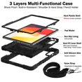 thumbnail image 3 of For Xiaomi Redmi Pad SE 11 Inch 360 Rotating Tablet Case Kids Safe Cover With Hand Shoulder Strap 3-Layers Protection Funda Capa Red-Black Redmi Pad SE 11 inch, 3 of 6