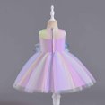 thumbnail image 4 of EQWLJWE Liquidation d'Économies d'Été! Robe Tutu pour Fille à Manches à Volants, Robe d'Été Décontractée Rose de Princesse en Tulle et Maille 0-3 Ans, 4 of 9