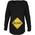 thumbnail image 1 of Halloween Costume BUMP Caution Sign Pregnancy Maternity Soft Long Sleeve T Shirt, 1 of 2