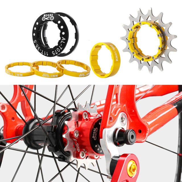 Bicycle 15T Single Speed Flywheel Bicycle 15T Set Conversion Single Set Conversion Speed Cassette Bicycle 1 HG 10 Kit Mountain Bike Golden