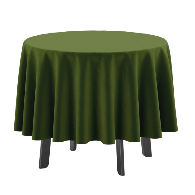 Vargottam Indoor/Outdoor Round Tablecloth 58 Inch Round Tablecloth Waterproof Patio Table Cloths, Spring/Summer Table Covers for Backyard Circular Table/BBQs/Picnic - Dark Green