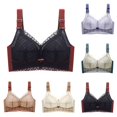 thumbnail image 4 of B91xZ Adjustable Strap Triangle Bra Plus Size Beyond Soft Cotton Unlined Underwire Bra,Green 38C, 4 of 5