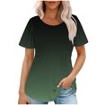 thumbnail image 1 of Plebaso Hauts pour Femmes Été Manches Courtes Col Rond Tunique Chic Ample Mode Blouses à Dégradé de Couleurs, 1 of 7