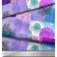 thumbnail image 3 of Soimoi polyester Crepe Fabric Mandala & Paisley Patchwork Print Fabric by Yard 42 Inch Wide, 3 of 3