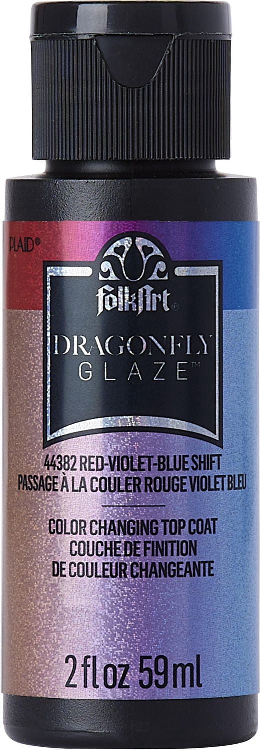 Glaçure fini brillant FolkArt Dragonfly Rouge - Violet - Bleu, 59 ml