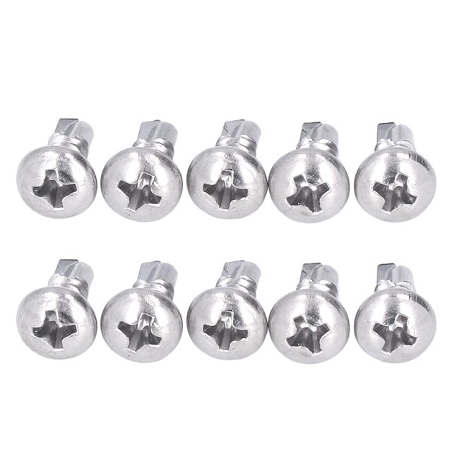 200Pcs Self Drilling Screws Stainless Steel Round Head Screws M4.8x13 Fastener Accessory Set